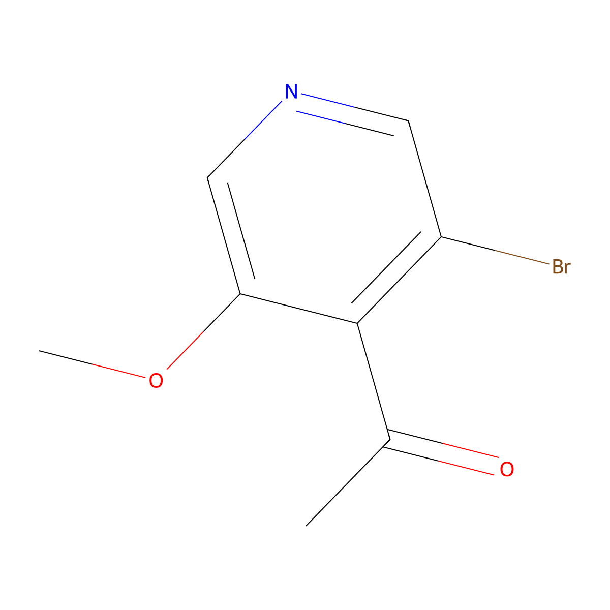 1-(3-Bromo-5-methoxypyridin-4-yl)ethan-1-one molecular structure, CAS 1782453-24-0