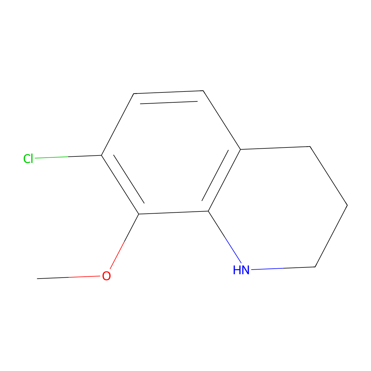 7-Chloro-8-methoxy-1,2,3,4-tetrahydroquinoline molecular structure, CAS 1782455-38-2