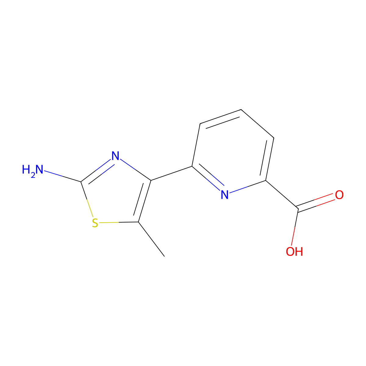 6-(2-Amino-5-methyl-1,3-thiazol-4-YL)pyridine-2-carboxylic acid molecular structure, CAS 1782456-16-9