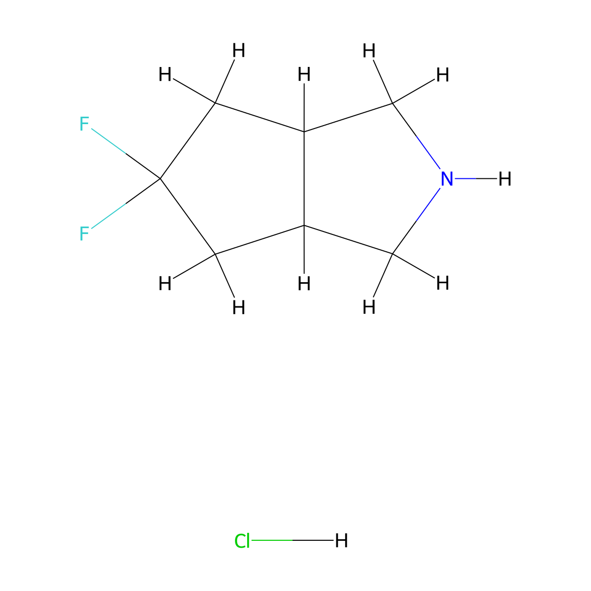 5,5-Difluorooctahydrocyclopenta[c]pyrrole hydrochloride molecular structure, CAS 1782456-99-8