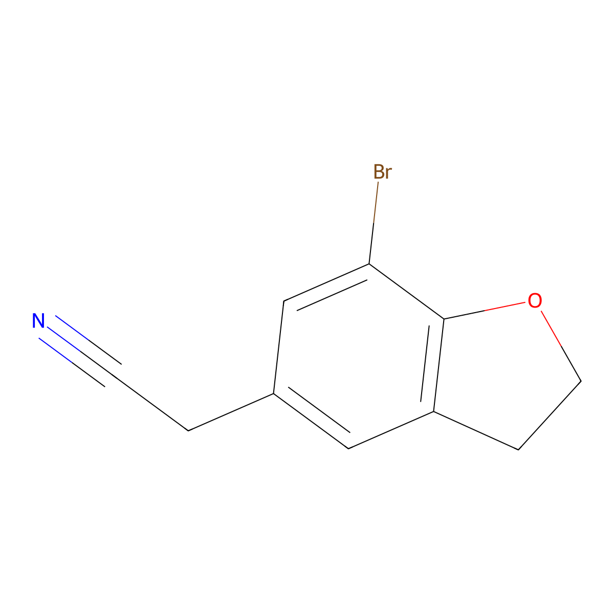 2-(7-Bromo-2,3-dihydro-1-benzofuran-5-yl)acetonitrile molecular structure, CAS 1782457-66-2