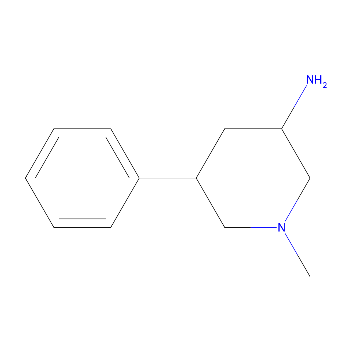 1-Methyl-5-phenylpiperidin-3-amine molecular structure, CAS 1782457-98-0