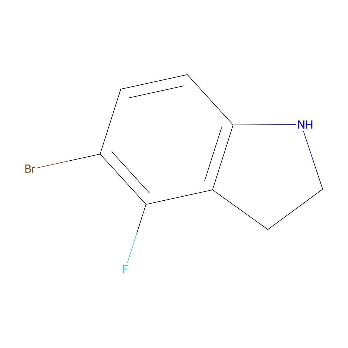 5-Bromo-4-fluoroindoline molecular structure, CAS 1782463-27-7