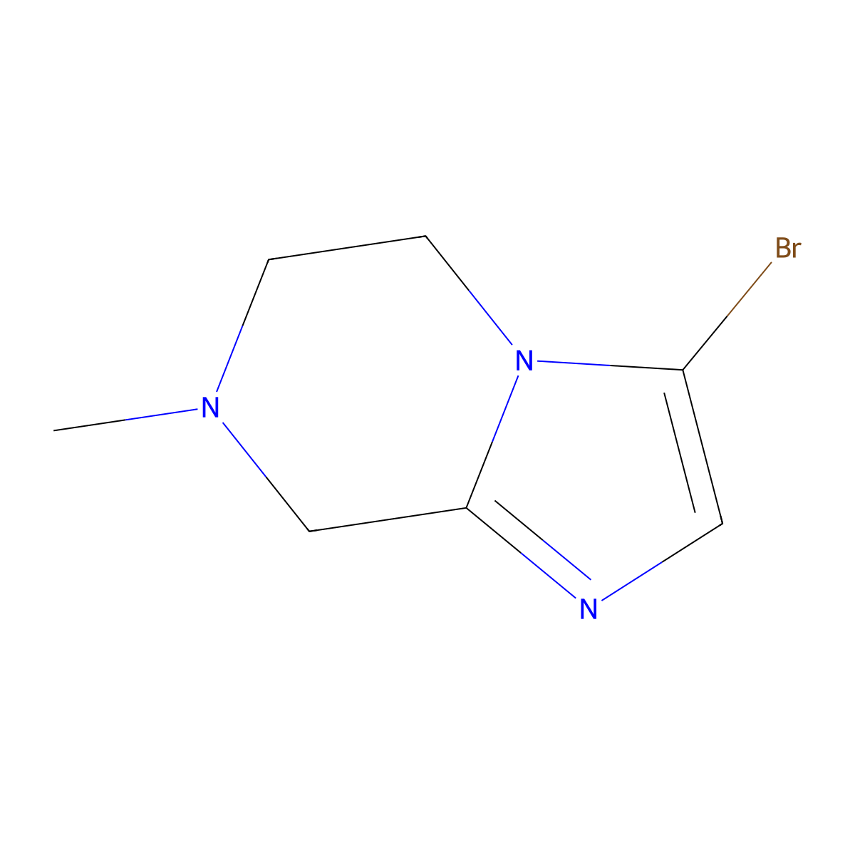 3-bromo-7-methyl-5H,6H,7H,8H-imidazo[1,2-a]pyrazine molecular structure, CAS 1782463-34-6