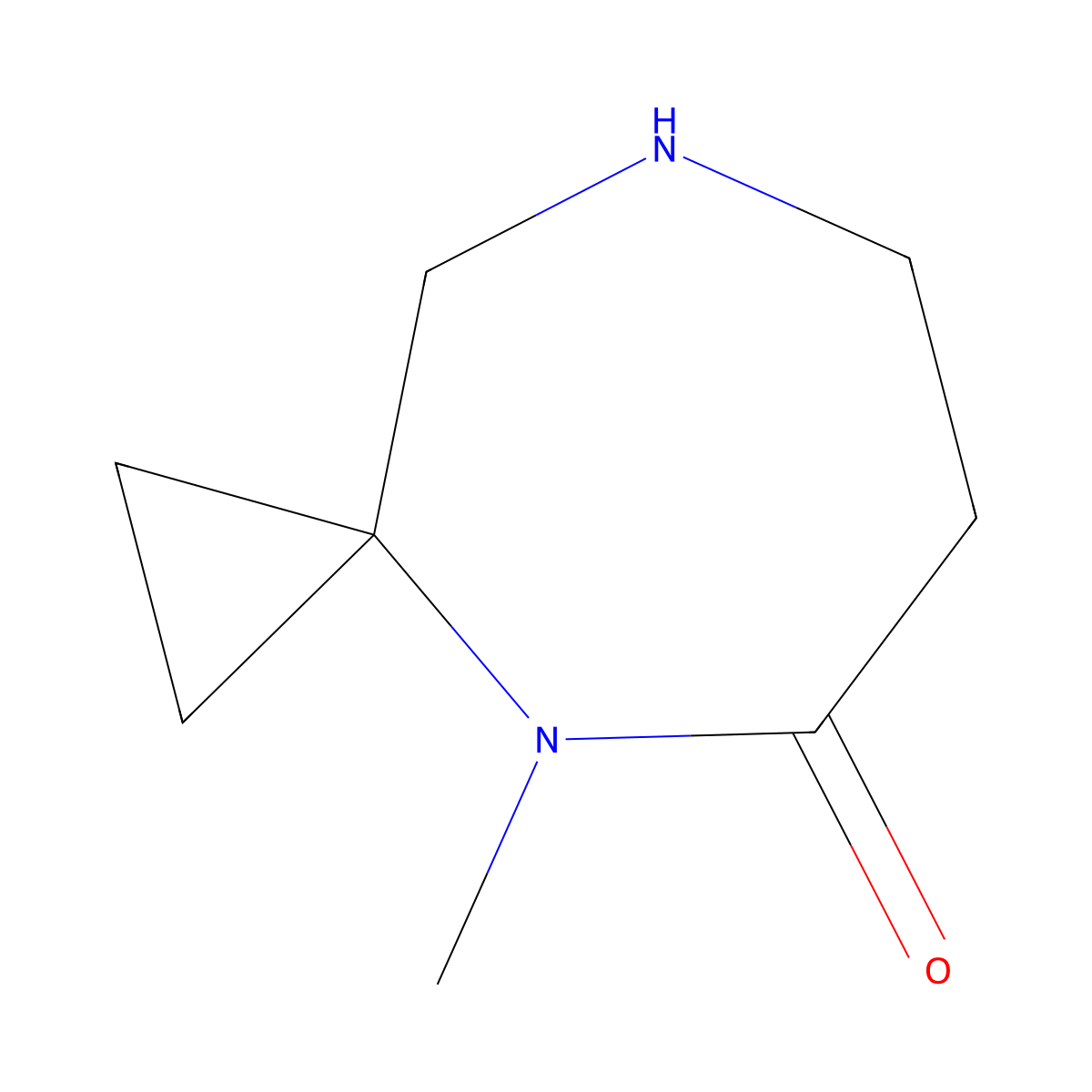 4-Methyl-4,8-diazaspiro(2.6)nonan-5-one molecular structure, CAS 1782465-74-0