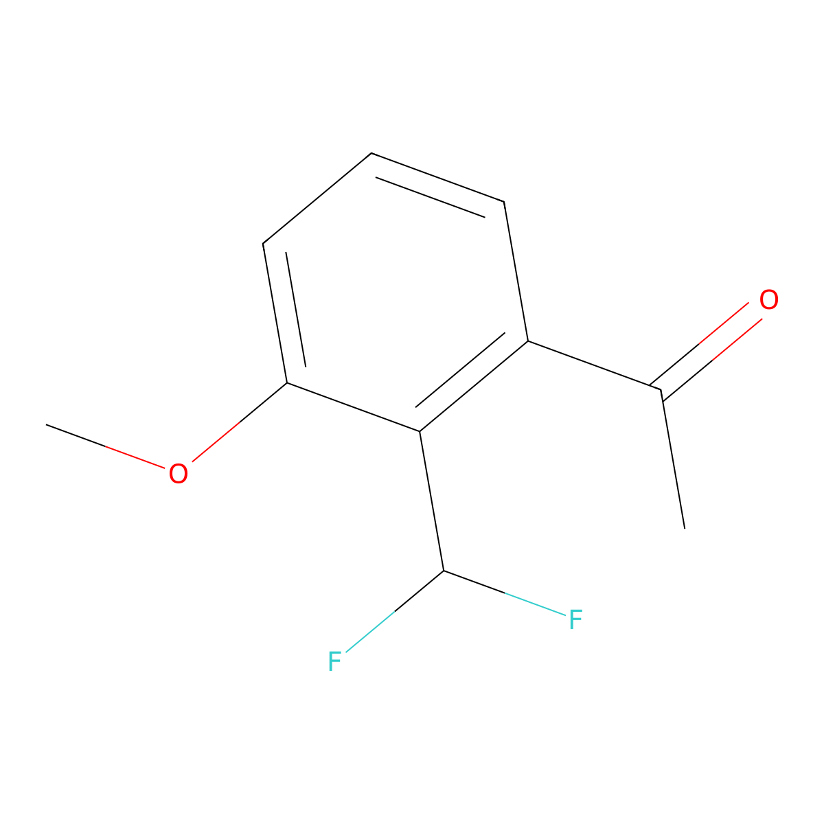2'-Difluoromethyl-3'-methoxyacetophenone molecular structure, CAS 1782468-24-9