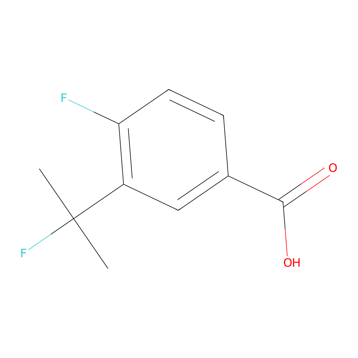 4-Fluoro-3-(2-fluoropropan-2-yl)benzoic acid molecular structure, CAS 1782468-92-1