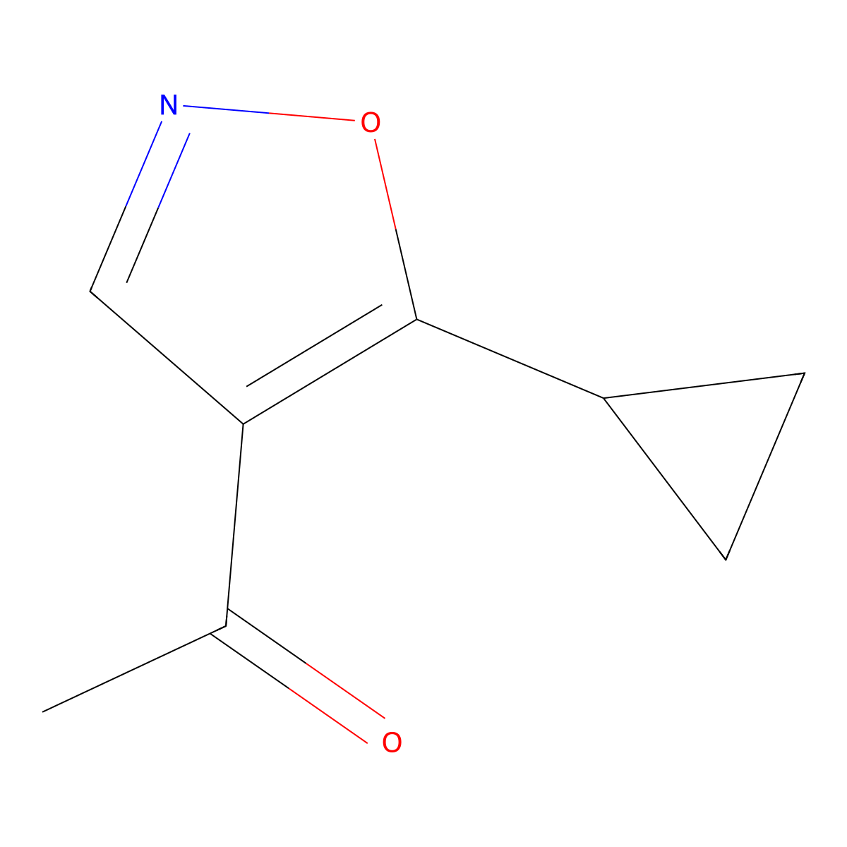 1-(5-Cyclopropyl-1,2-oxazol-4-yl)ethan-1-one molecular structure, CAS 1782470-44-3