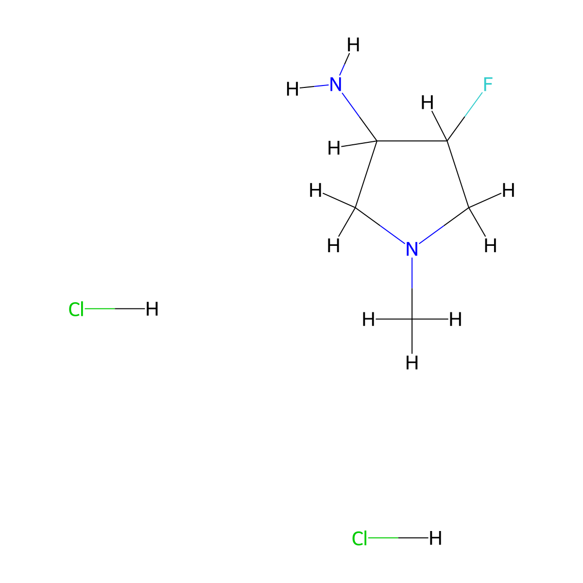 4-Fluoro-1-methylpyrrolidin-3-amine dihydrochloride molecular structure, CAS 1782470-60-3