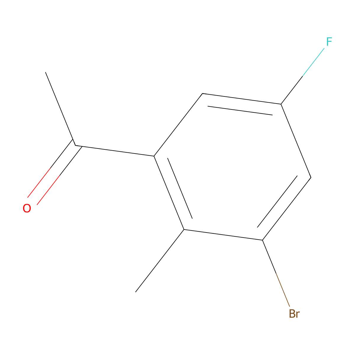 1-(3-Bromo-5-fluoro-2-methylphenyl)ethan-1-one molecular structure, CAS 1782474-21-8