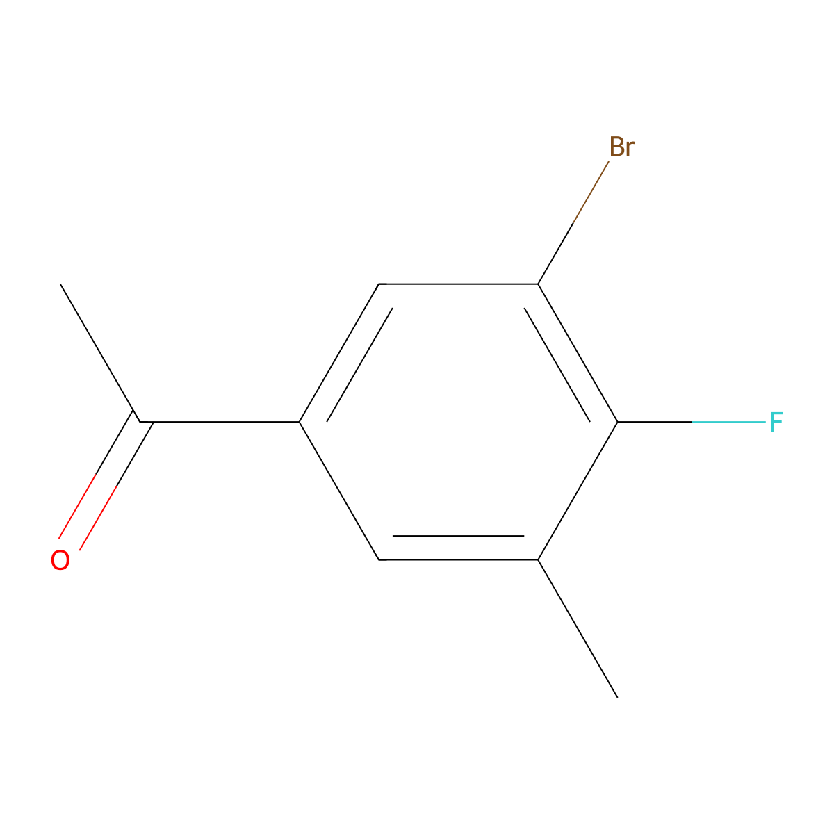 1-(3-Bromo-4-fluoro-5-methylphenyl)ethanone molecular structure, CAS 1782474-30-9