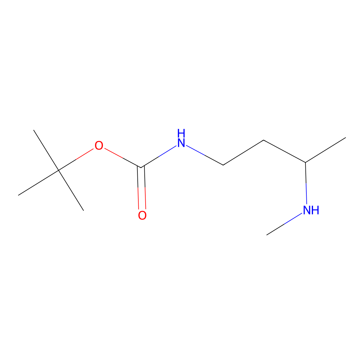 tert-butyl N-(3-(methylamino)butyl)carbamate molecular structure, CAS 1782475-64-2
