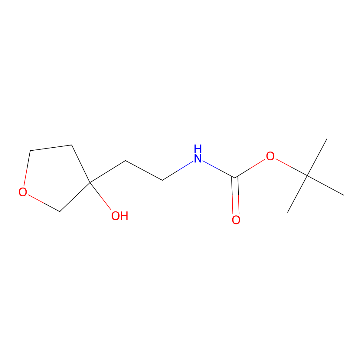 tert-butyl N-[2-(3-hydroxyoxolan-3-yl)ethyl]carbamate molecular structure, CAS 1782481-24-6