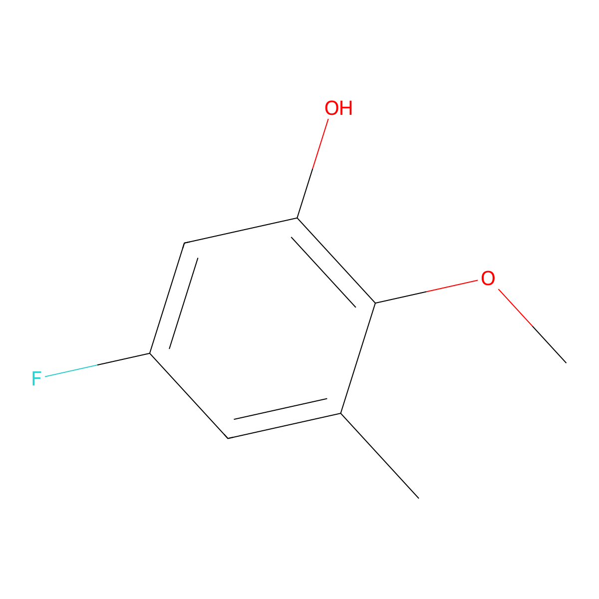 5-Fluoro-2-methoxy-3-methylphenol molecular structure, CAS 1782490-36-1