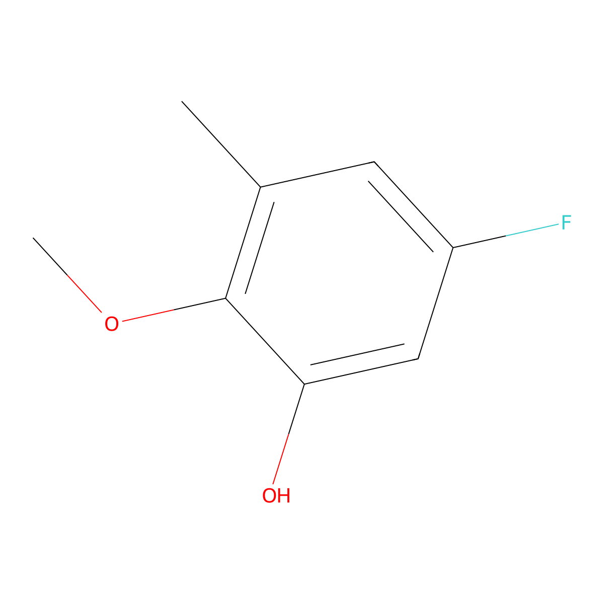5-Fluoro-2-methoxy-3-methylphenol molecular structure, CAS 1782490-36-1