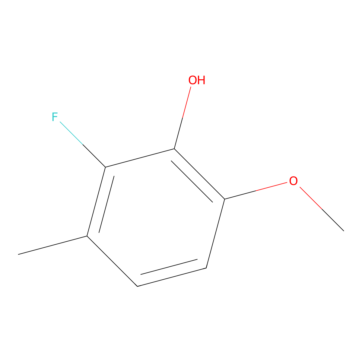 2-Fluoro-6-methoxy-3-methylphenol molecular structure, CAS 1782490-41-8