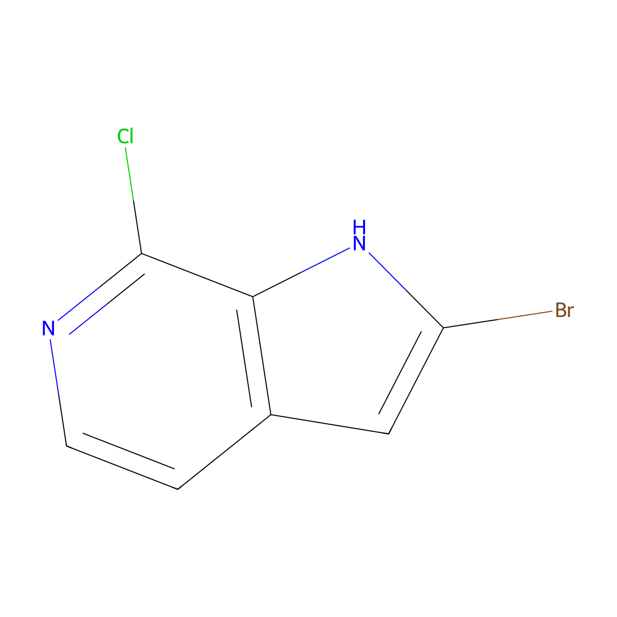 2-bromo-7-chloro-1H-pyrrolo[2,3-c]pyridine molecular structure, CAS 1782490-76-9