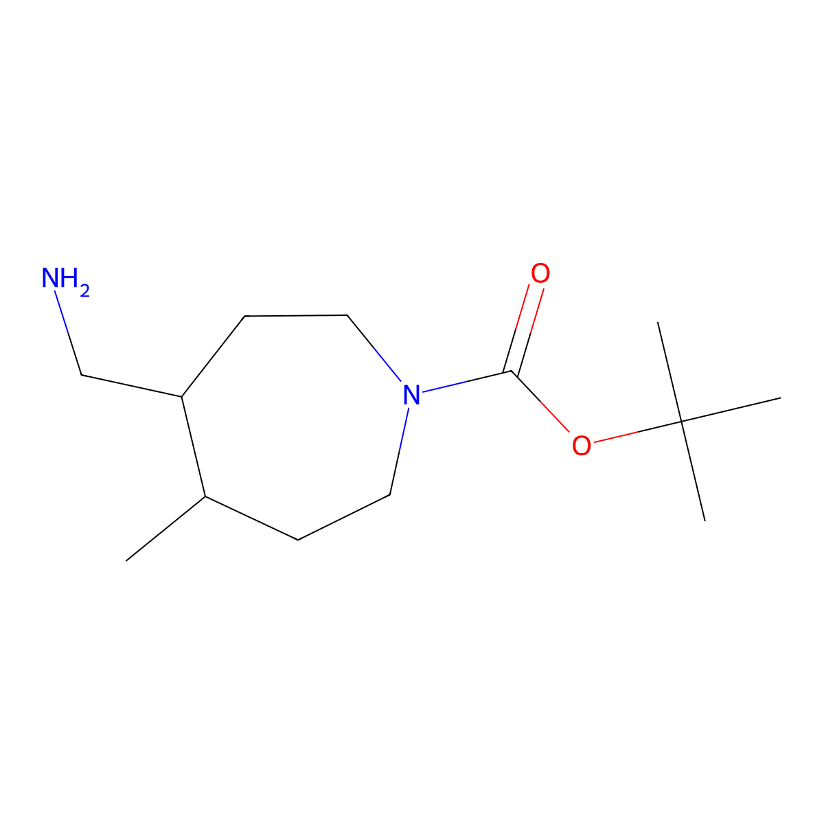 tert-Butyl 4-(aminomethyl)-5-methylazepane-1-carboxylate molecular structure, CAS 1782491-36-4