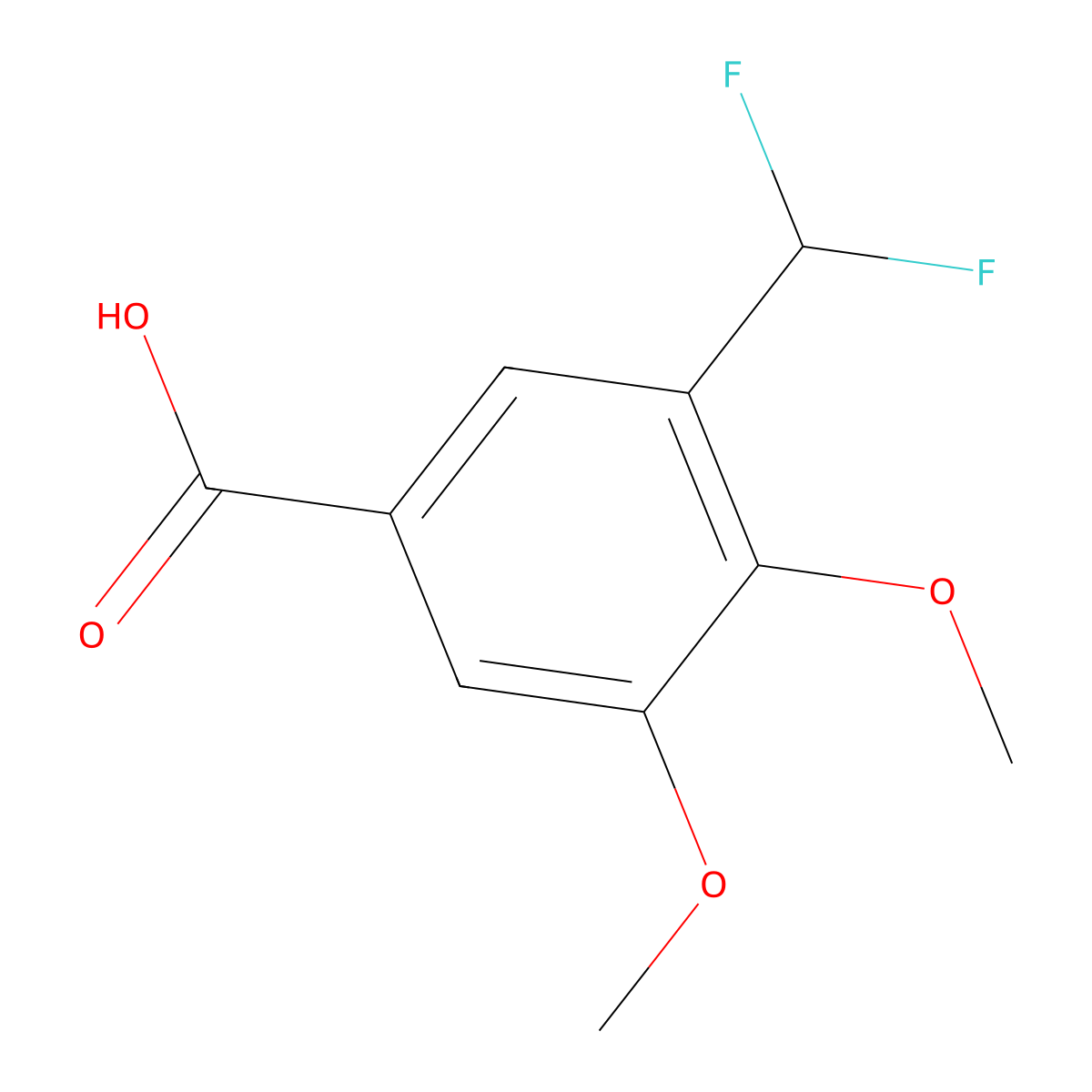 3-(Difluoromethyl)-4,5-dimethoxybenzoic acid molecular structure, CAS 1782491-94-4