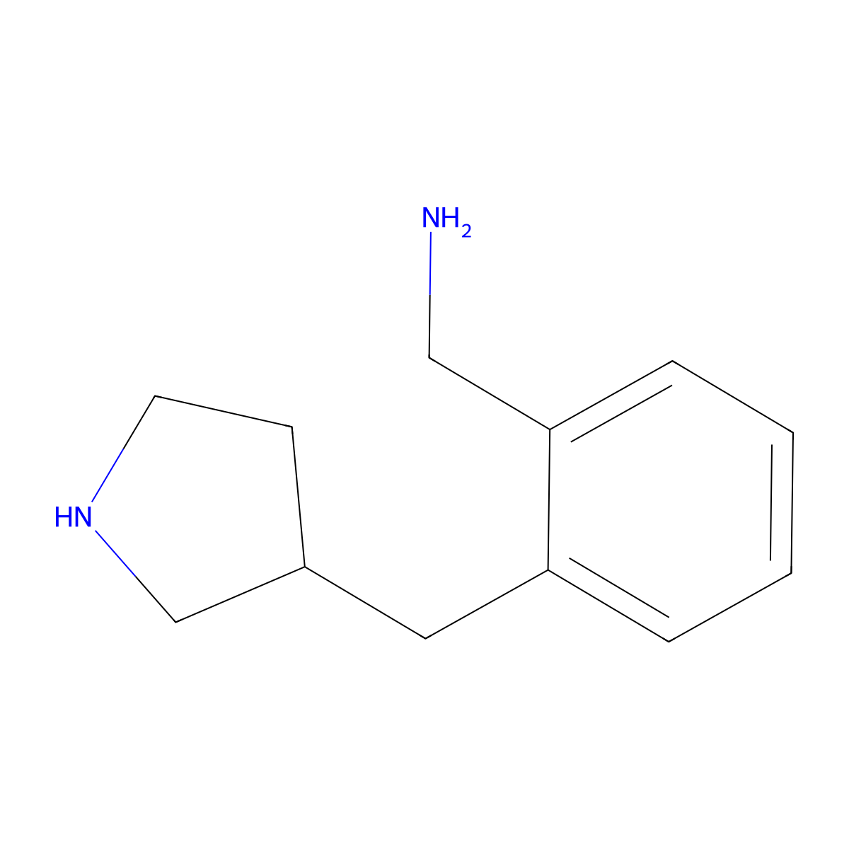 {2-[(Pyrrolidin-3-yl)methyl]phenyl}methanamine molecular structure, CAS 1782497-02-2