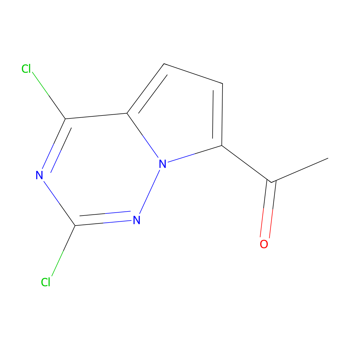 1-(2,4-Dichloropyrrolo[2,1-f][1,2,4]triazin-7-yl)ethanone molecular structure, CAS 1782497-33-9