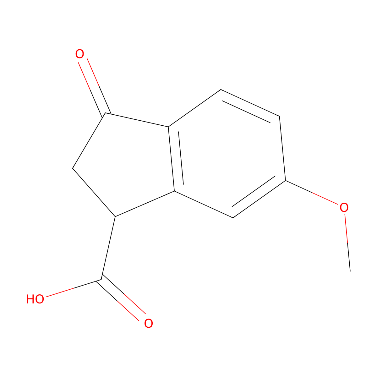1H-Indene-1-carboxylic acid, 2,3-dihydro-6-methoxy-3-oxo- molecular structure, CAS 17825-44-4