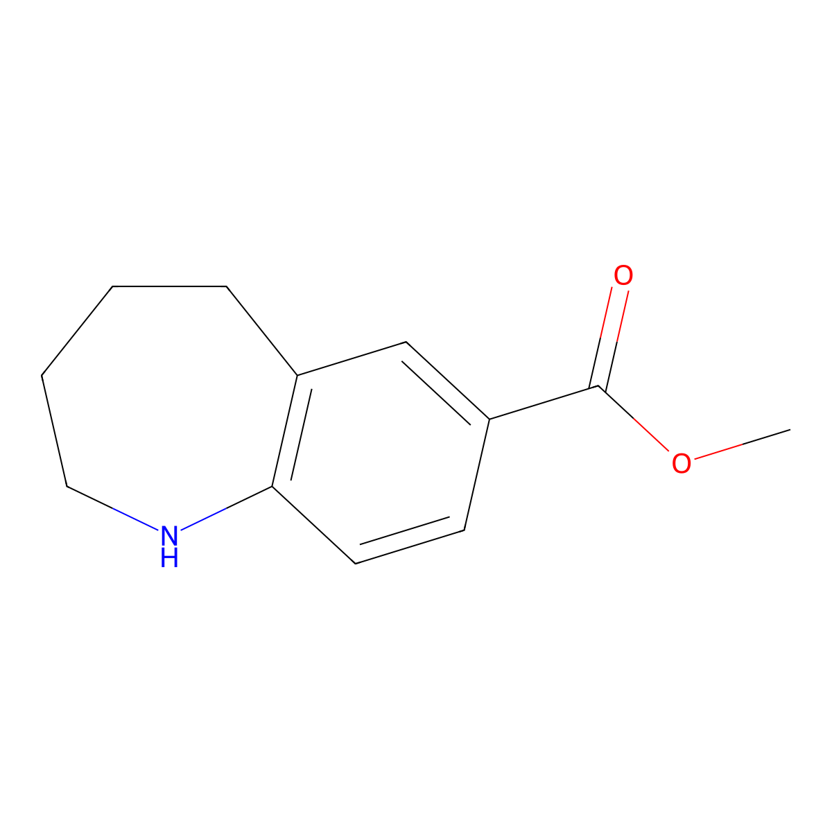 methyl 2,3,4,5-tetrahydro-1H-1-benzazepine-7-carboxylate molecular structure, CAS 1782508-04-6