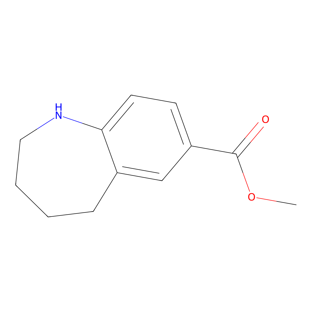 methyl 2,3,4,5-tetrahydro-1H-1-benzazepine-7-carboxylate molecular structure, CAS 1782508-04-6