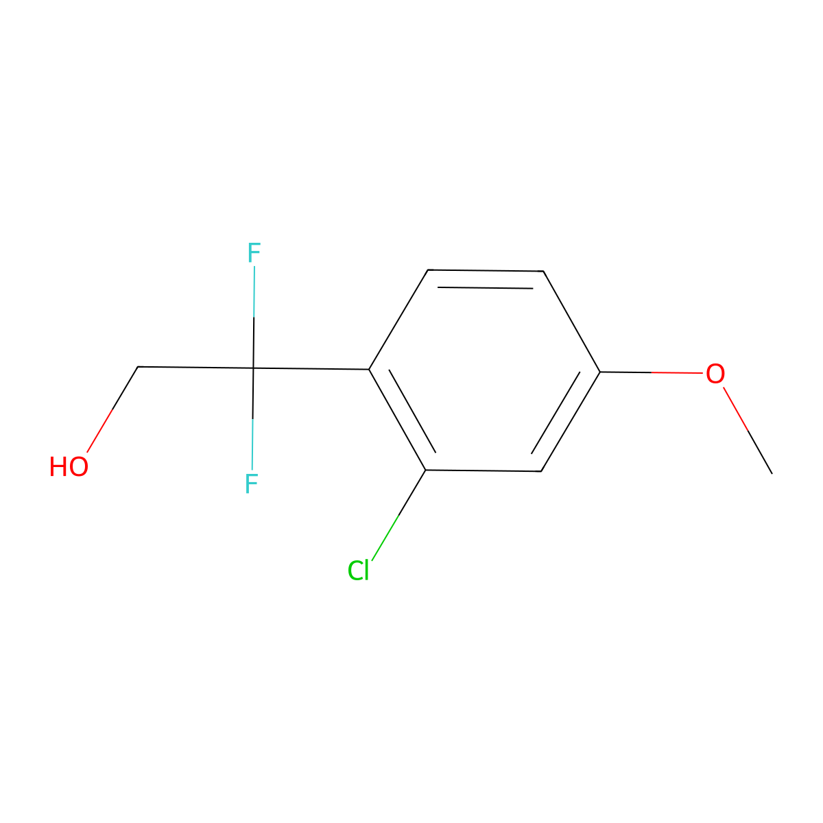 2-(2-Chloro-4-methoxyphenyl)-2,2-difluoroethan-1-ol molecular structure, CAS 1782508-85-3