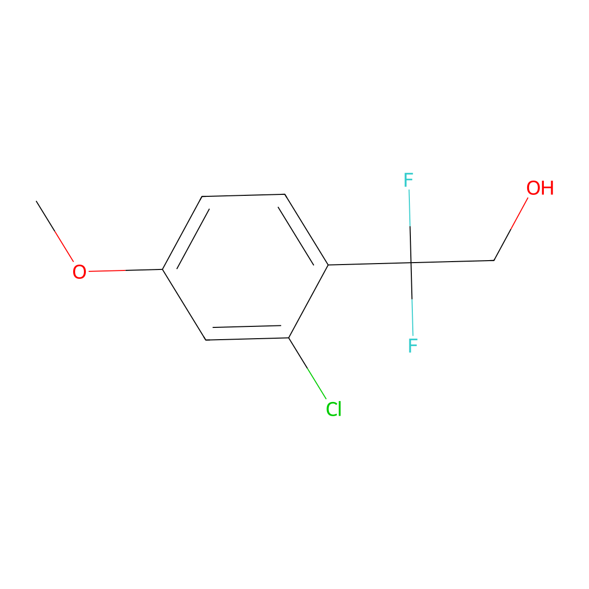 2-(2-Chloro-4-methoxyphenyl)-2,2-difluoroethan-1-ol molecular structure, CAS 1782508-85-3