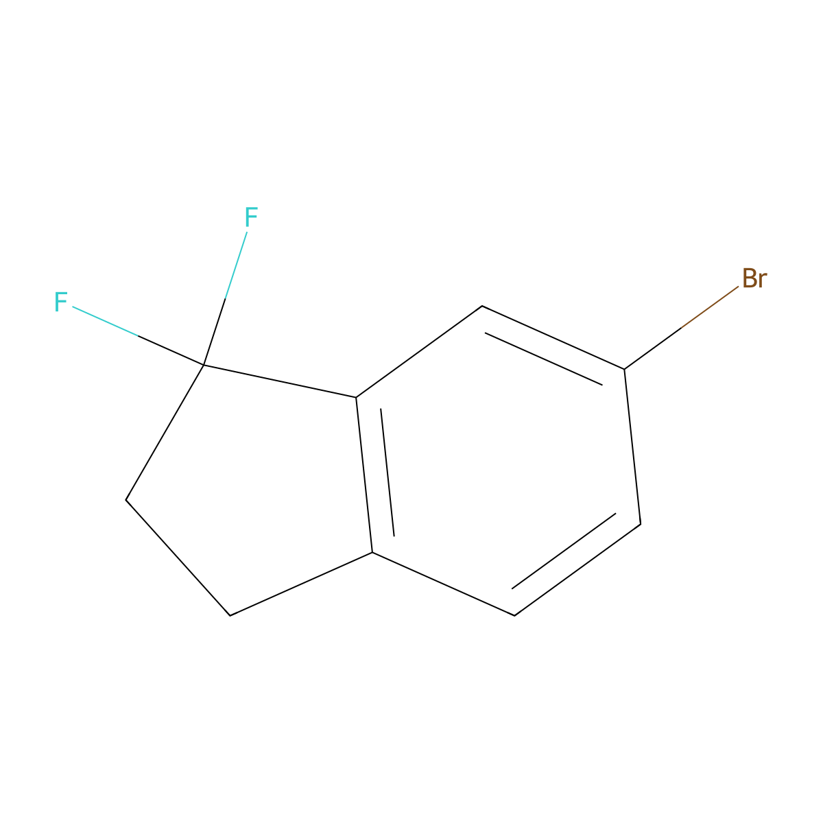 6-bromo-1,1-difluoro-2,3-dihydro-1H-indene molecular structure, CAS 1782509-24-3