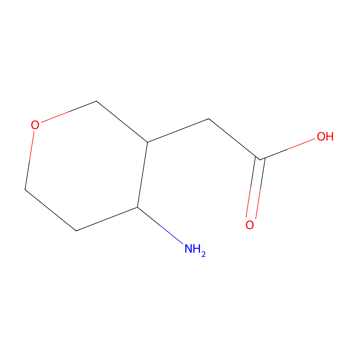 2-(4-Aminooxan-3-yl)acetic acid molecular structure, CAS 1782510-80-8