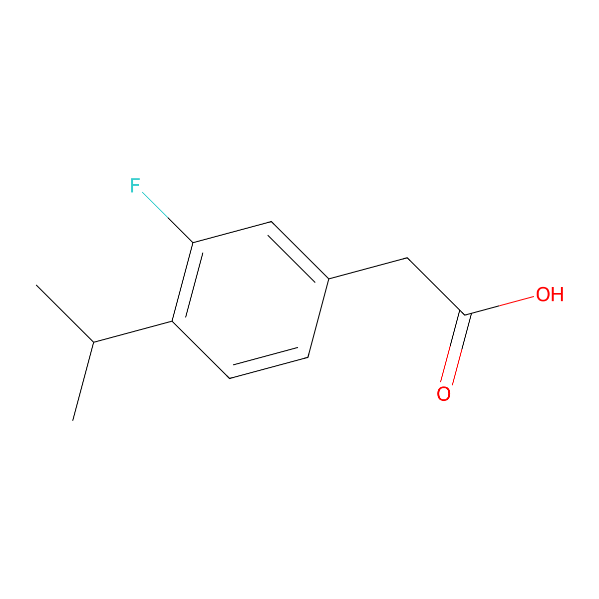 2-[3-Fluoro-4-(propan-2-yl)phenyl]acetic acid molecular structure, CAS 1782510-89-7