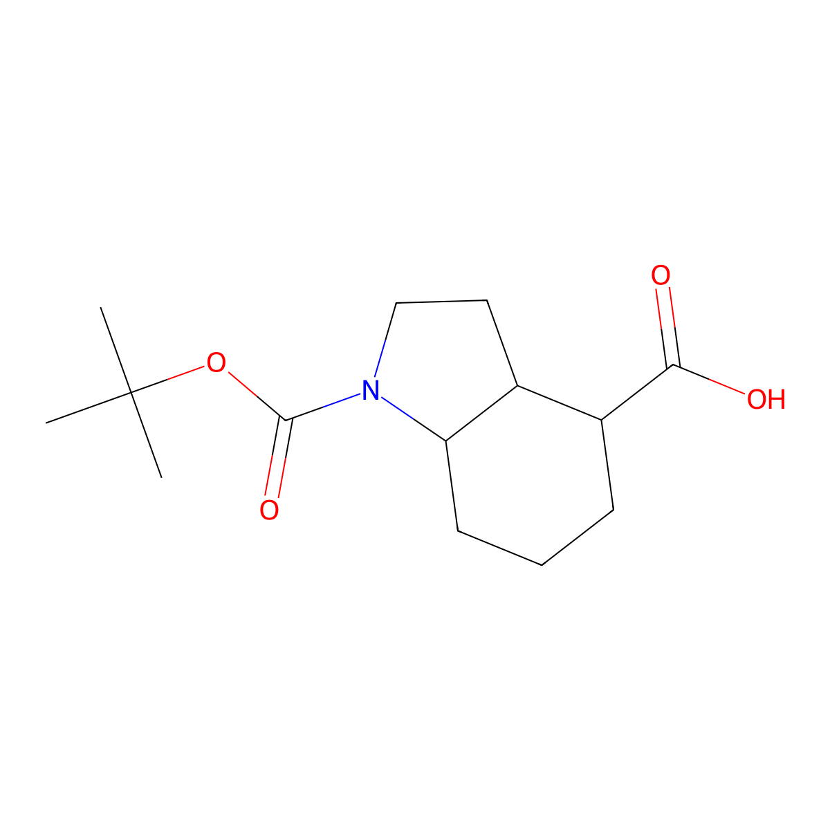1-[(tert-butoxy)carbonyl]-octahydro-1H-indole-4-carboxylicacid molecular structure, CAS 1782511-52-7