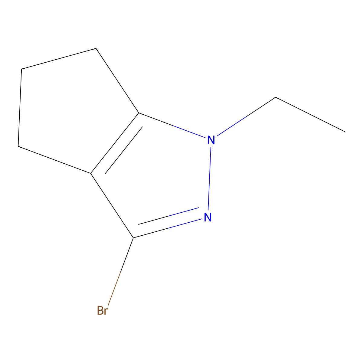 3-bromo-1-ethyl-5,6-dihydro-4H-cyclopenta[d]pyrazole molecular structure, CAS 1782514-06-0