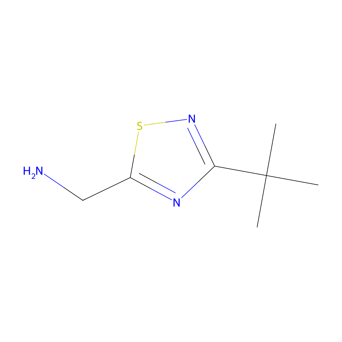 1-(3-Tert-butyl-1,2,4-thiadiazol-5-yl)methanamine molecular structure, CAS 1782514-62-8