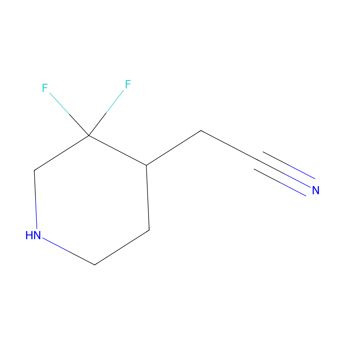 2-(3,3-Difluoropiperidin-4-yl)acetonitrile molecular structure, CAS 1782516-55-5