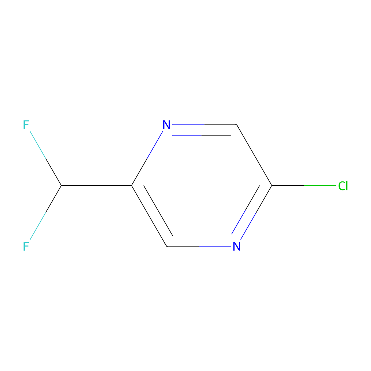 2-Chloro-5-(difluoromethyl)pyrazine molecular structure, CAS 1782520-60-8