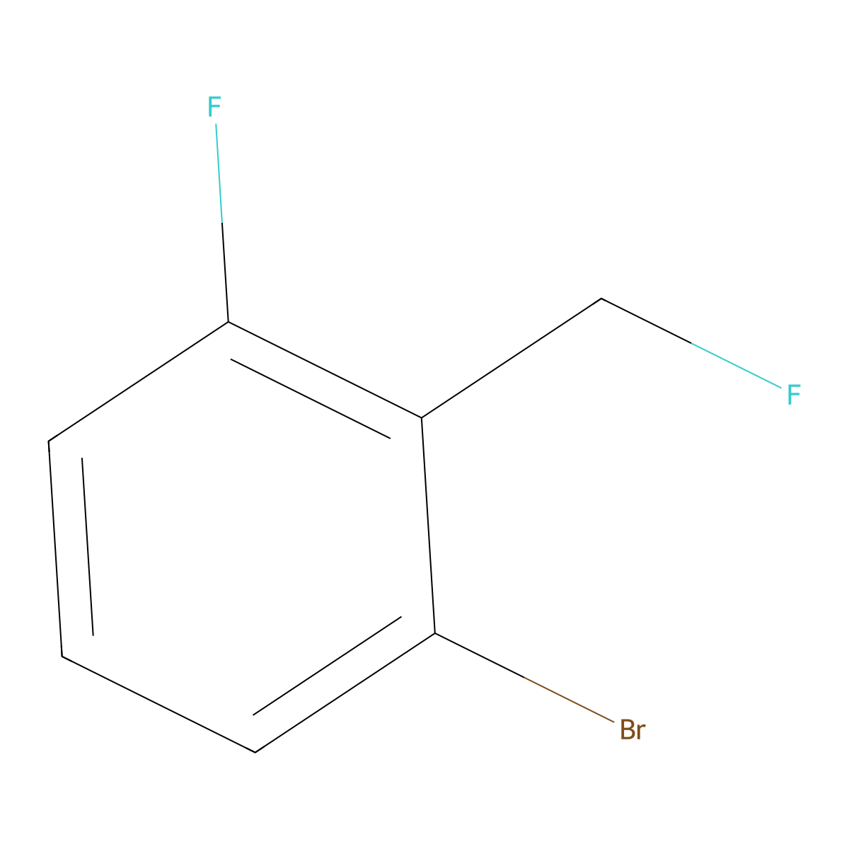 2-Bromo-6-fluorobenzyl fluoride molecular structure, CAS 1782526-83-3
