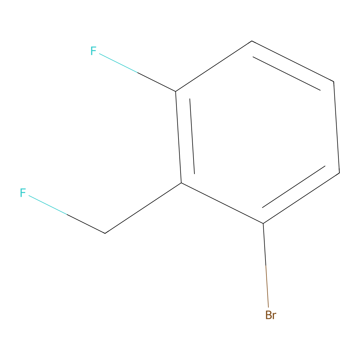 2-Bromo-6-fluorobenzyl fluoride molecular structure, CAS 1782526-83-3