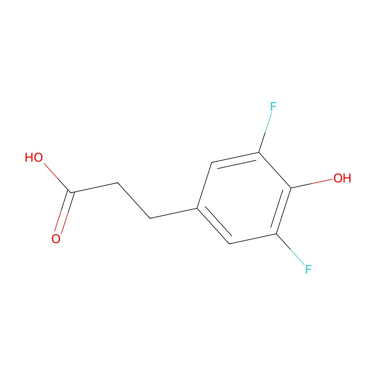 3-(3,5-Difluoro-4-hydroxyphenyl)propanoic acid molecular structure, CAS 1782528-42-0