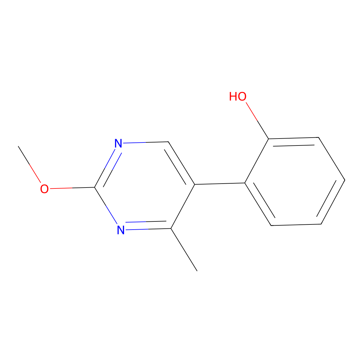 2-(2-Methoxy-4-methyl-5-pyrimidinyl)phenol molecular structure, CAS 1782528-62-4