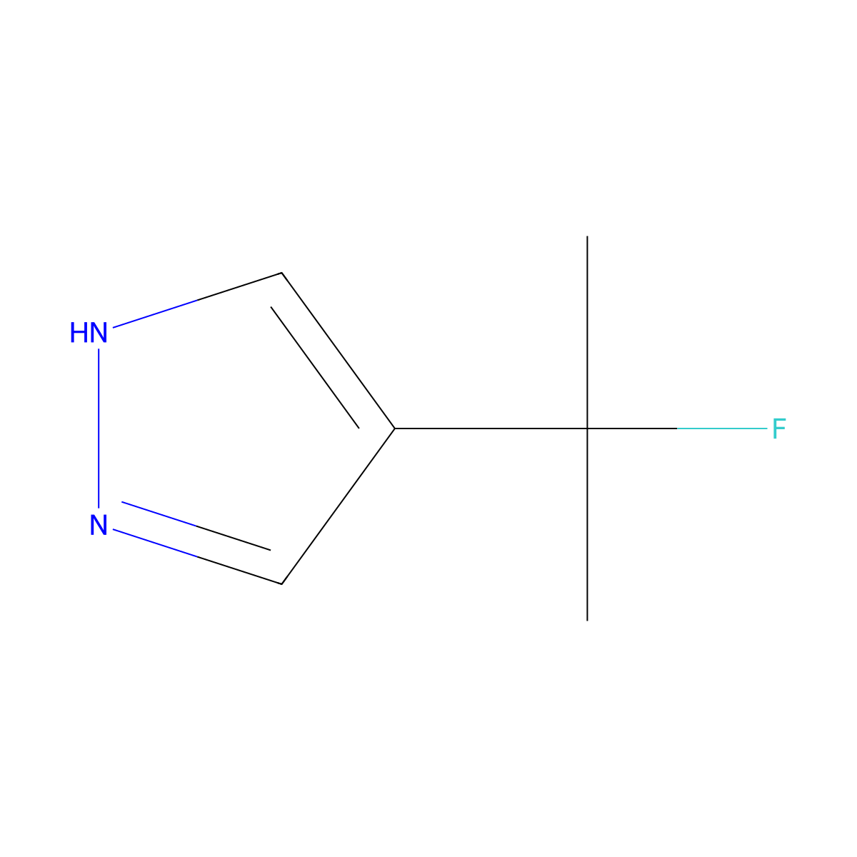 4-(2-fluoropropan-2-yl)-1H-pyrazole molecular structure, CAS 1782530-36-2