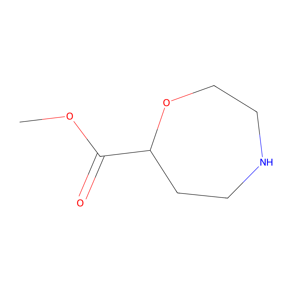 Methyl 1,4-oxazepane-7-carboxylate molecular structure, CAS 1782530-62-4