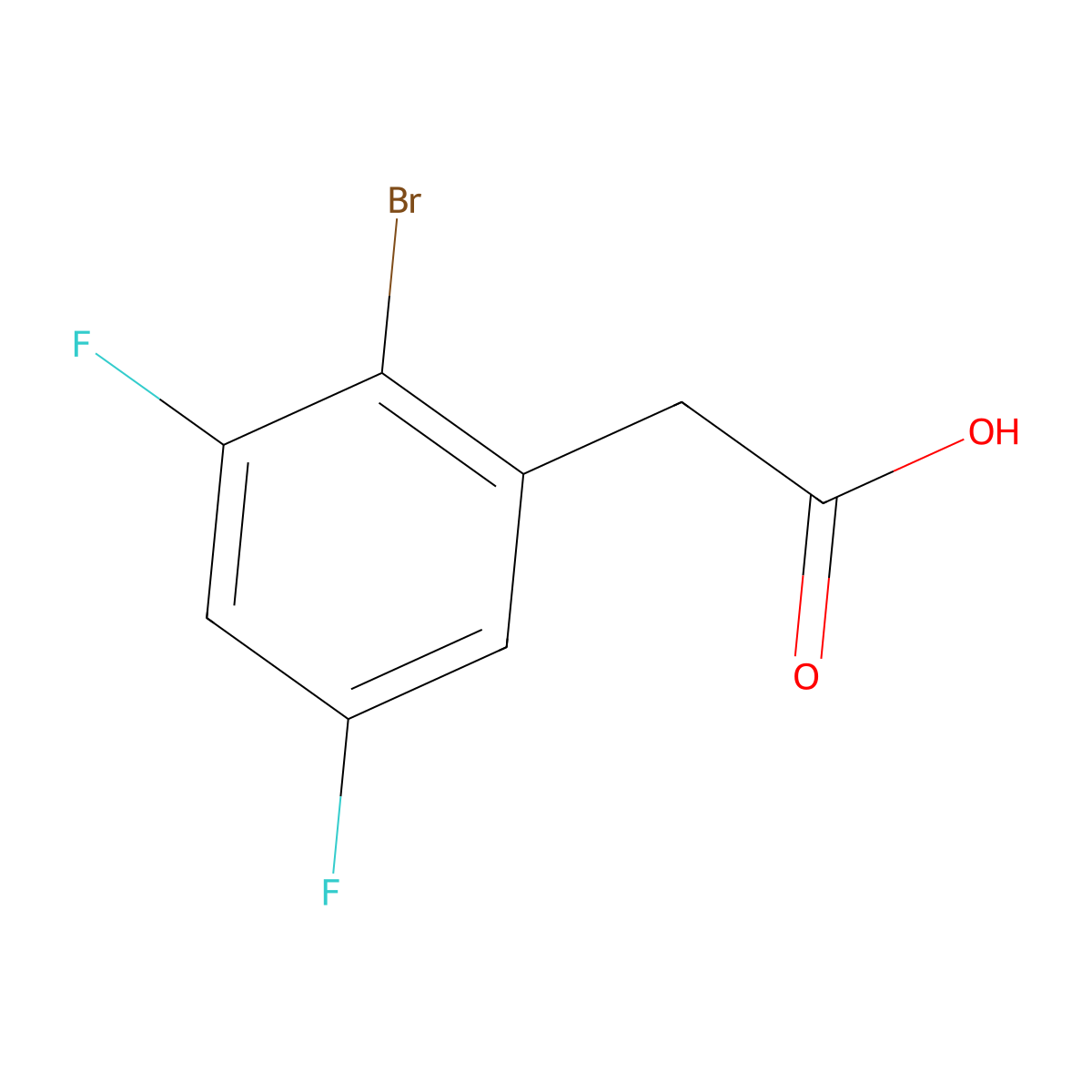 2-(2-Bromo-3,5-difluorophenyl)acetic acid molecular structure, CAS 1782532-03-9