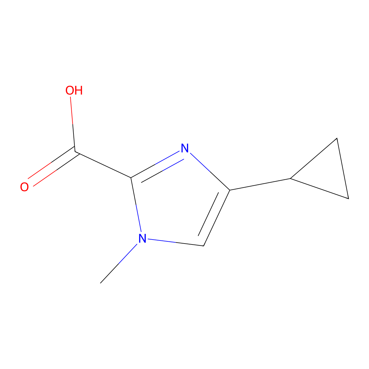 4-Cyclopropyl-1-methyl-1h-imidazole-2-carboxylic acid molecular structure, CAS 1782535-52-7