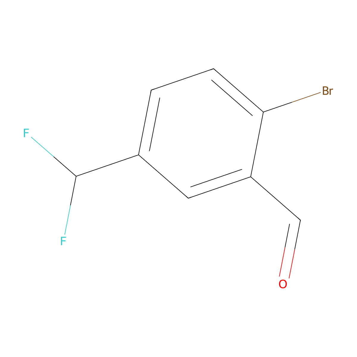 2-Bromo-5-(difluoromethyl)benzaldehyde molecular structure, CAS 1782539-20-1