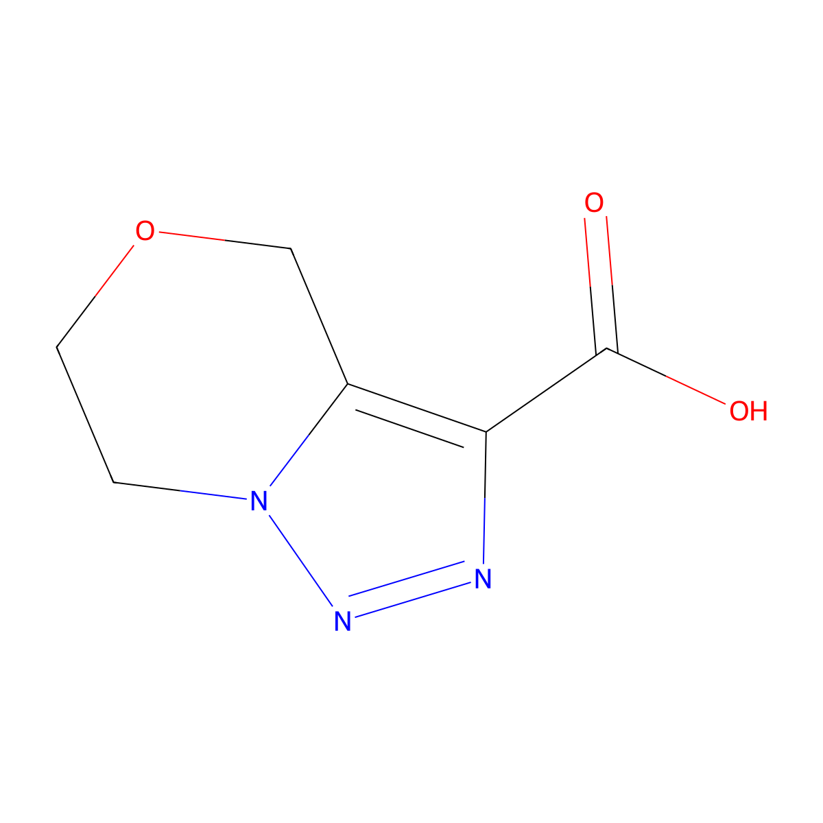 4H,6H,7H-[1,2,3]triazolo[4,3-c][1,4]oxazine-3-carboxylic acid molecular structure, CAS 1782541-39-2