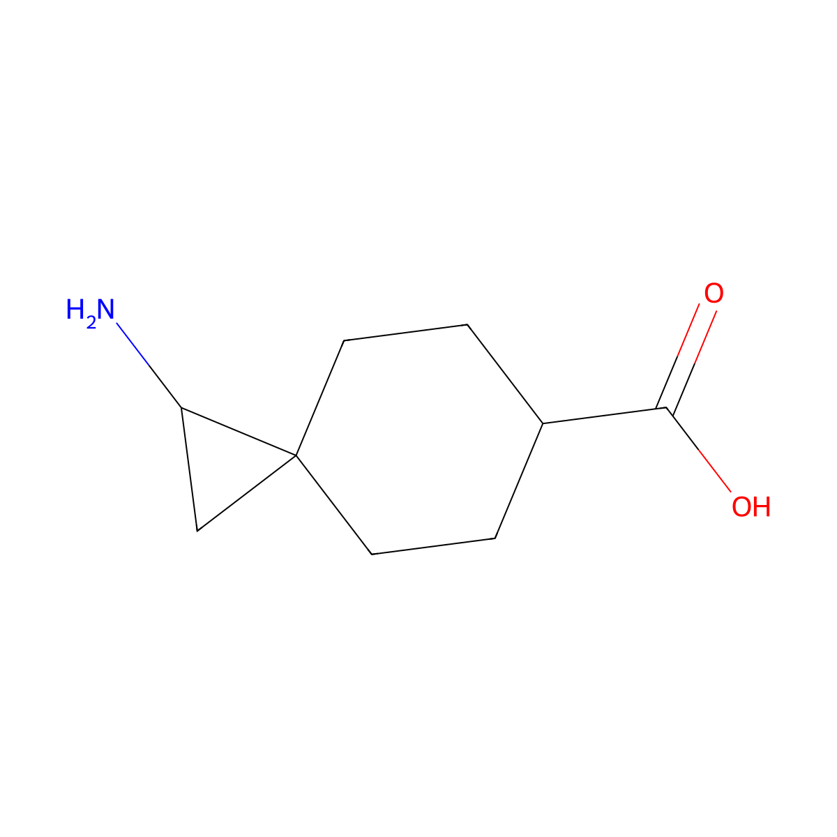 1-Aminospiro[2.5]octane-6-carboxylic acid molecular structure, CAS 1782542-74-8