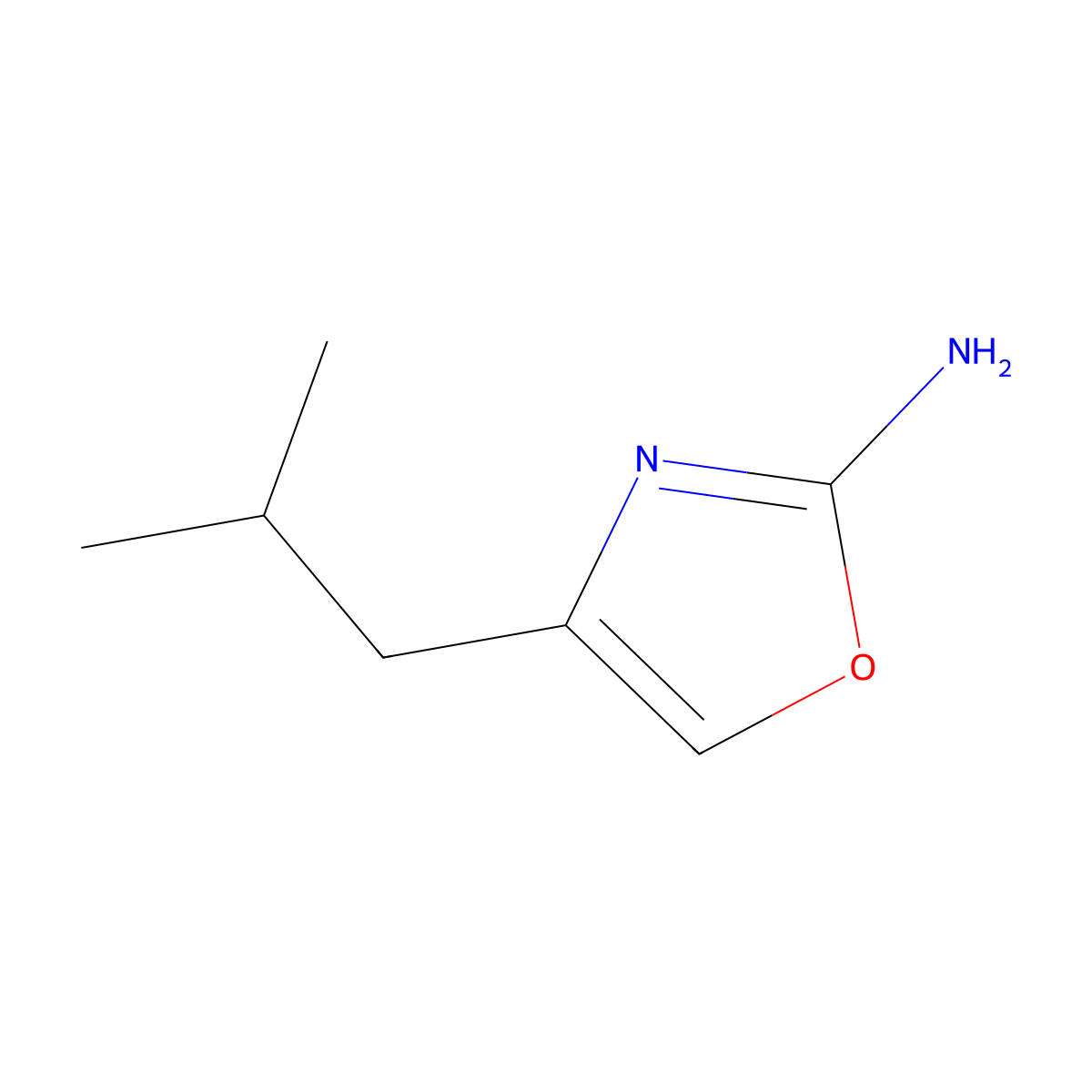 4-(2-Methylpropyl)-1,3-oxazol-2-amine molecular structure, CAS 1782545-44-1
